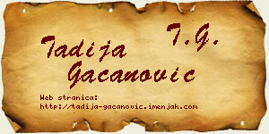 Tadija Gačanović vizit kartica